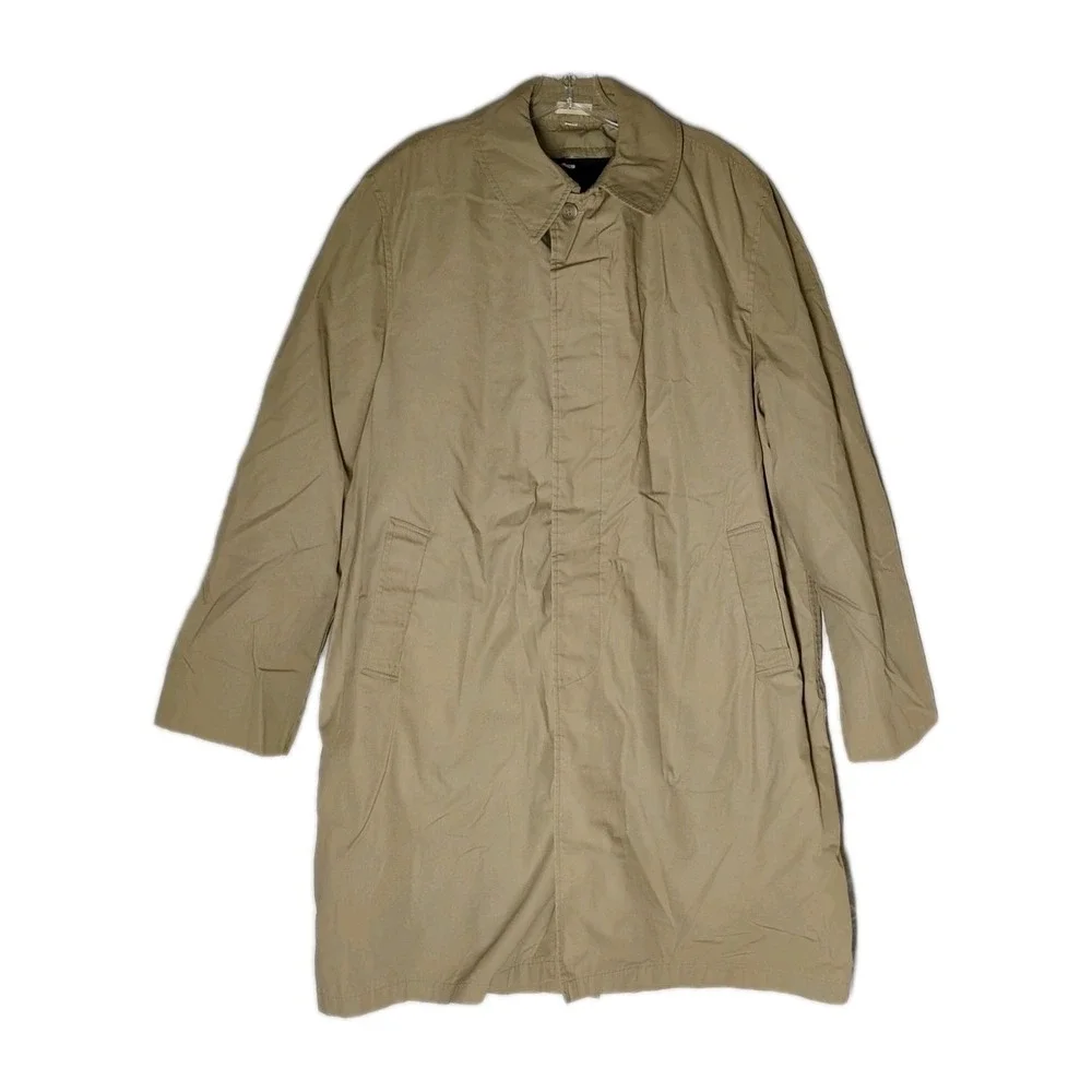 Towncraft Penneys Mens 42 Vintage Long Tan Coat Faux Fur Lined‎ Small Flaw